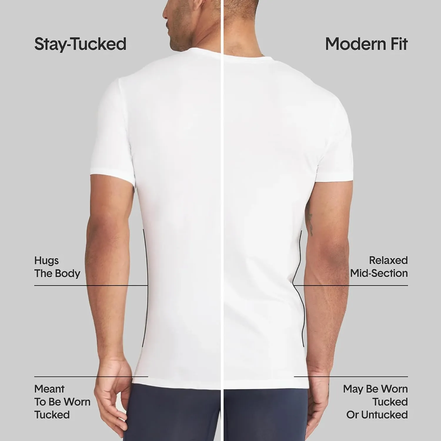Tommy John Men's Supima Cool Cotton Deep V-Neck Shirt, Soft Stretch Fabric, Stay-Tuck Design, Short Sleeve Undershirt