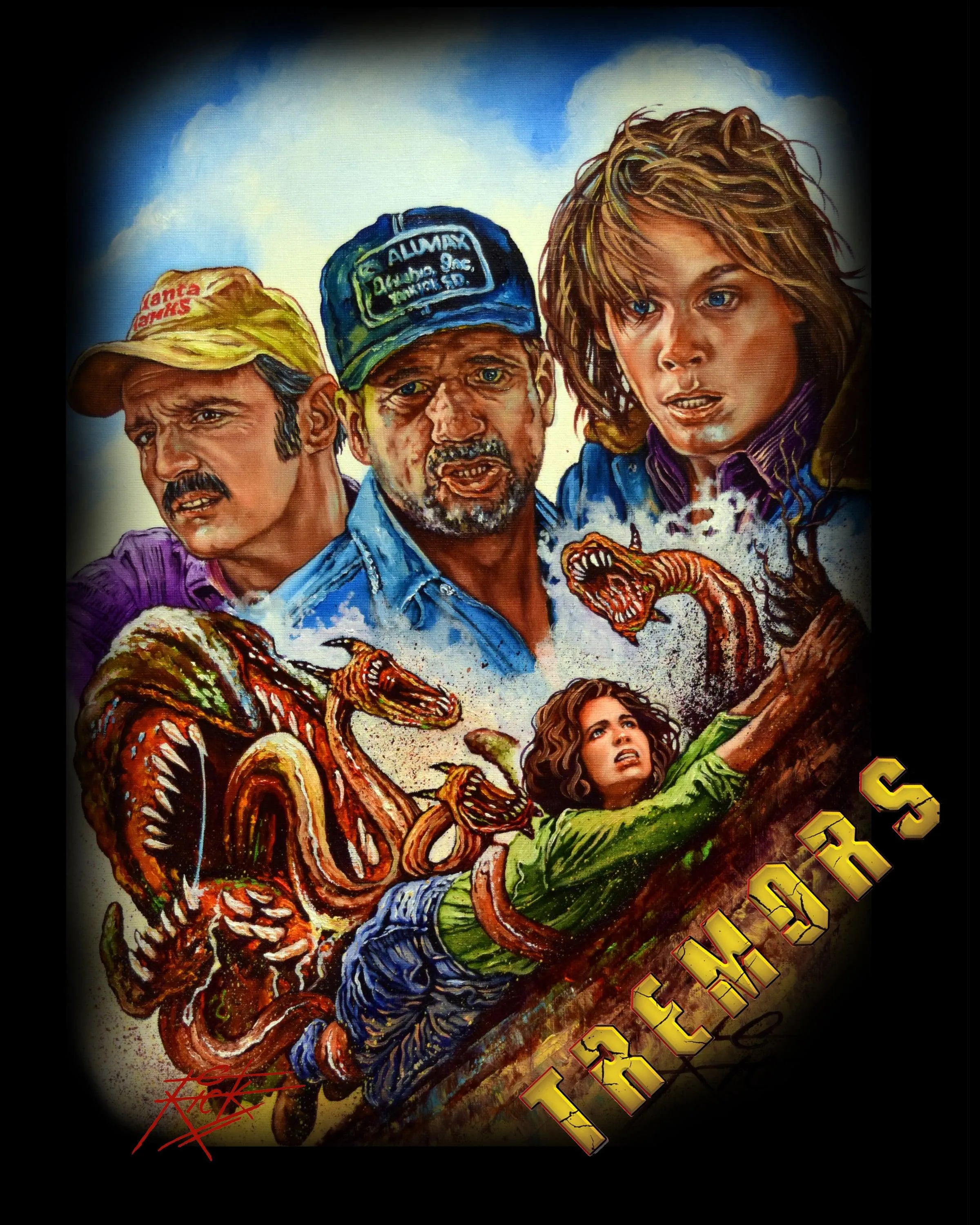 Tremors - Classic Horror Movie Art - T-Shirt by Rick Melton