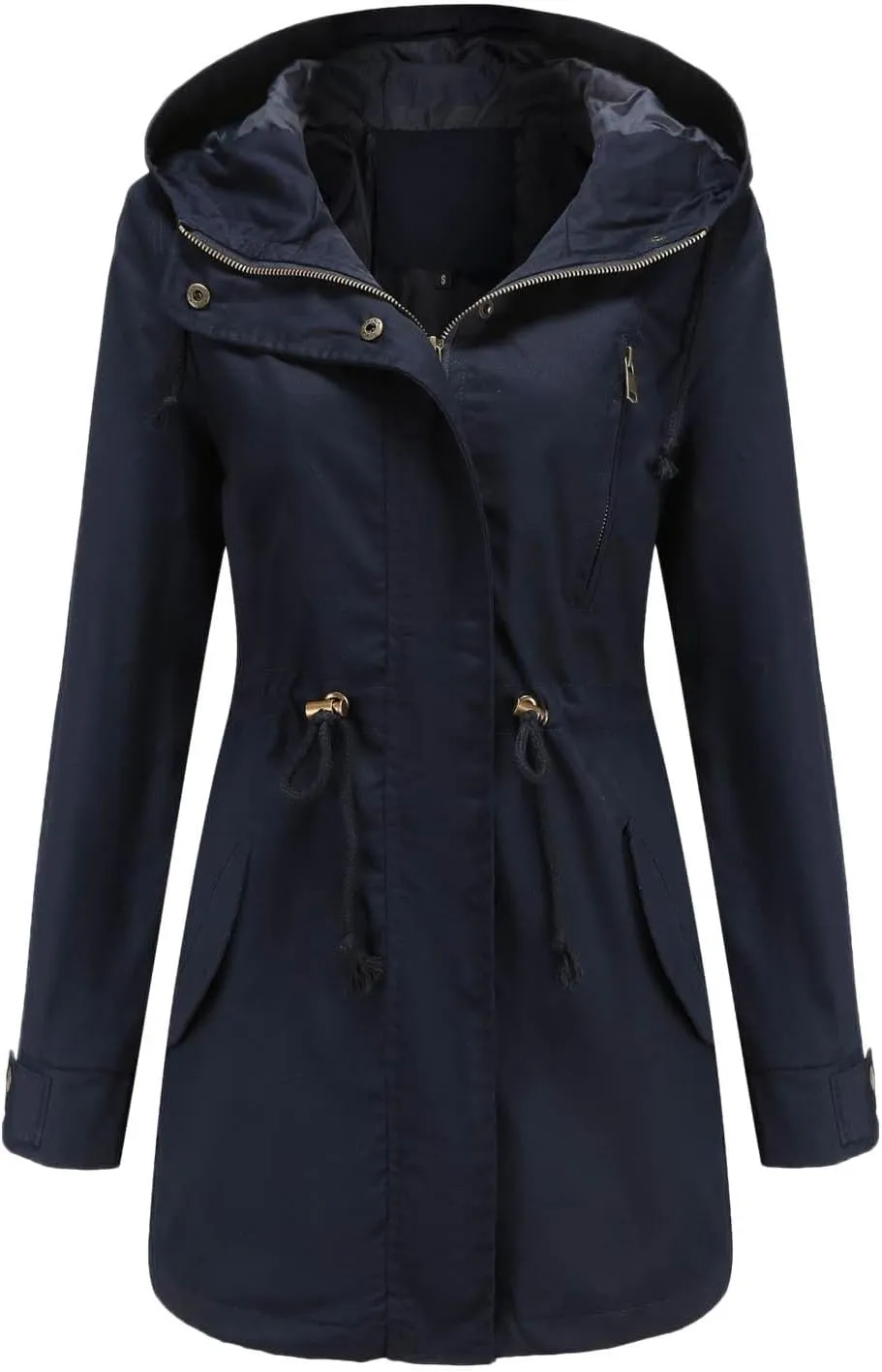 Trench Coats for Women Fall Fashion 2024 Lightweight Casual Coat Elegant Winter Drawstring Loose Windproof Jackets