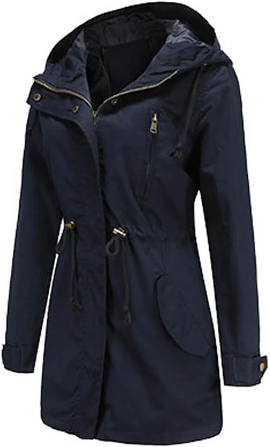 Trench Coats for Women Fall Fashion 2024 Lightweight Casual Coat Elegant Winter Drawstring Loose Windproof Jackets