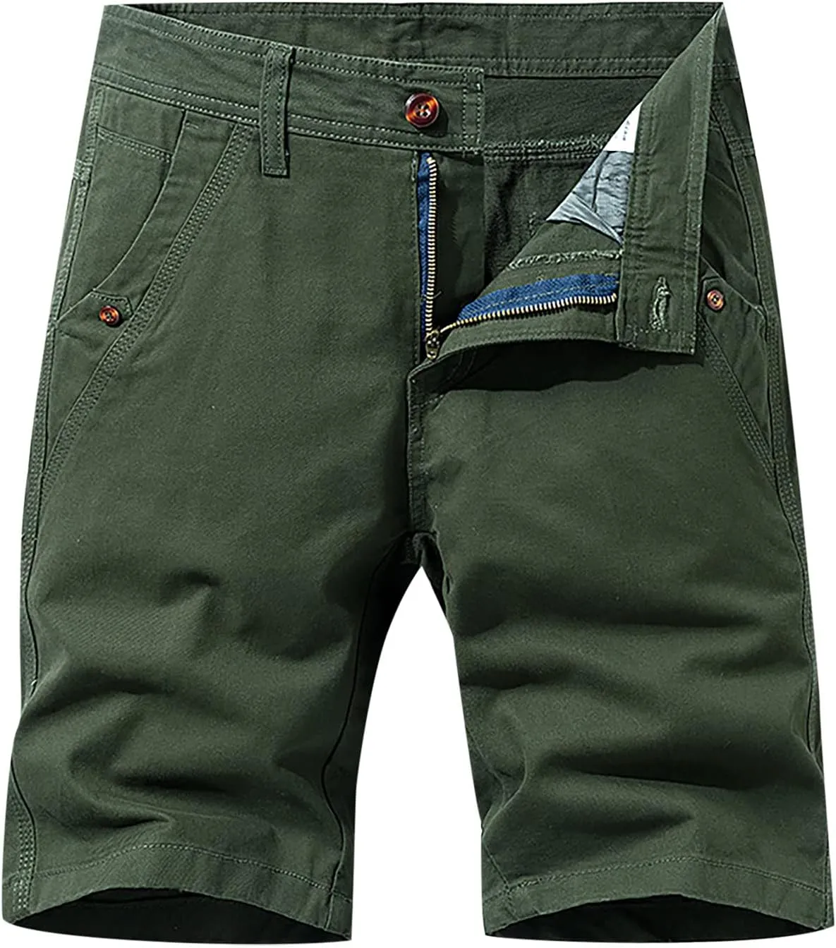 tuduoms Men's Slim-Fit Comfort Stretch Cargo Short Chino Ripstop Work Shorts Trousers Lightweight Multi Pockets Casual Short