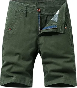 tuduoms Men's Slim-Fit Comfort Stretch Cargo Short Chino Ripstop Work Shorts Trousers Lightweight Multi Pockets Casual Short