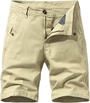 tuduoms Men's Slim-Fit Comfort Stretch Cargo Short Chino Ripstop Work Shorts Trousers Lightweight Multi Pockets Casual Short