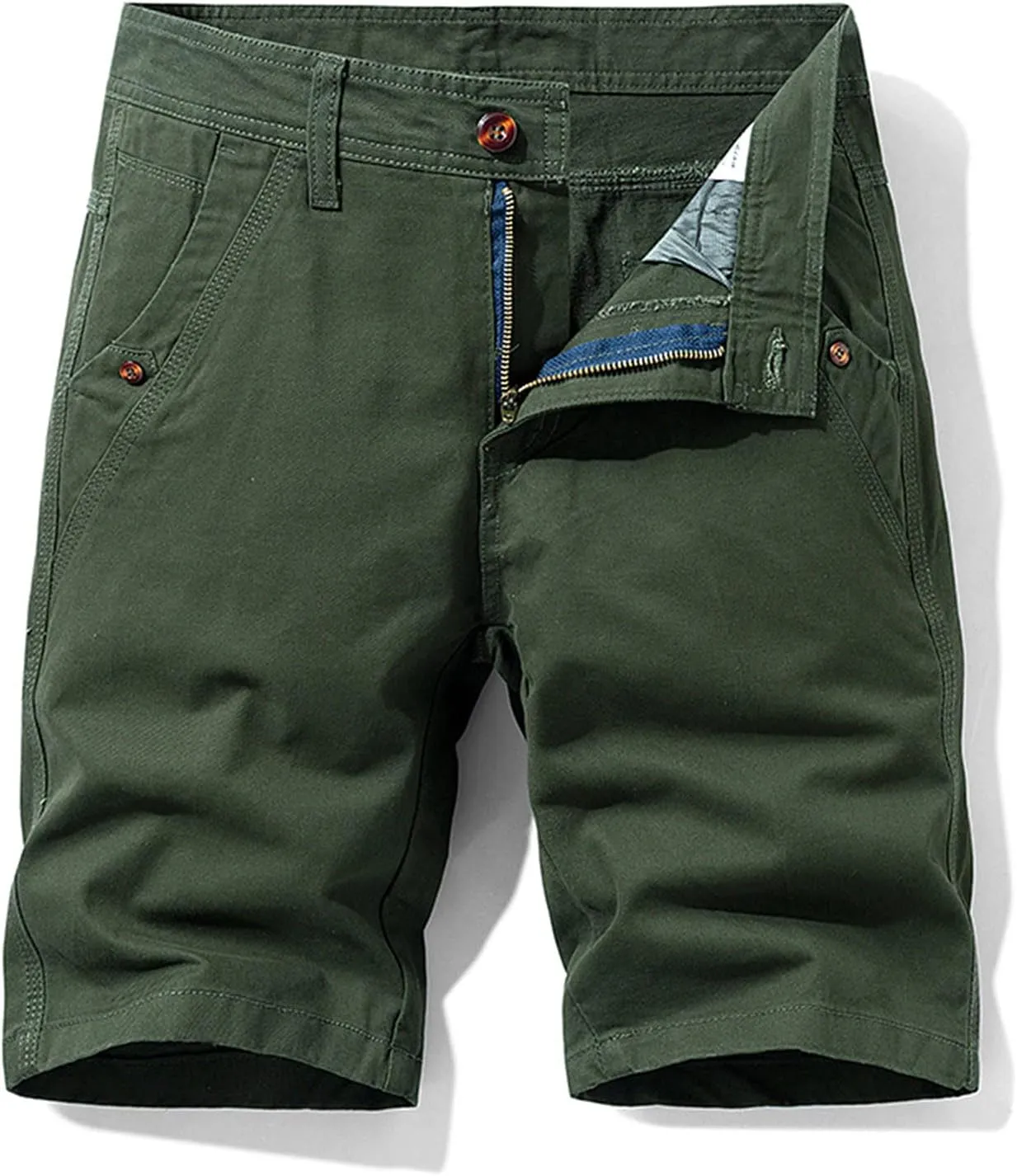 tuduoms Men's Slim-Fit Comfort Stretch Cargo Short Chino Ripstop Work Shorts Trousers Lightweight Multi Pockets Casual Short