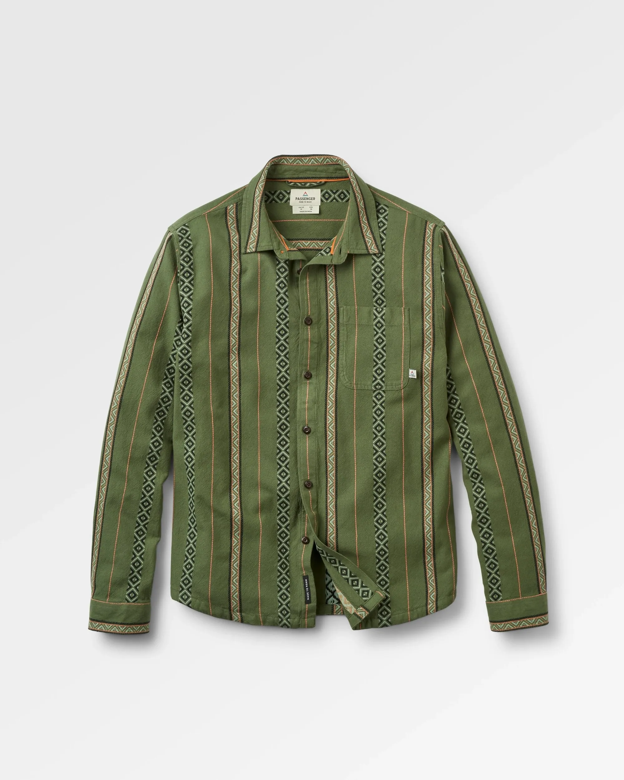 Voyage Jacquard Shirt - Wild Green Stripe