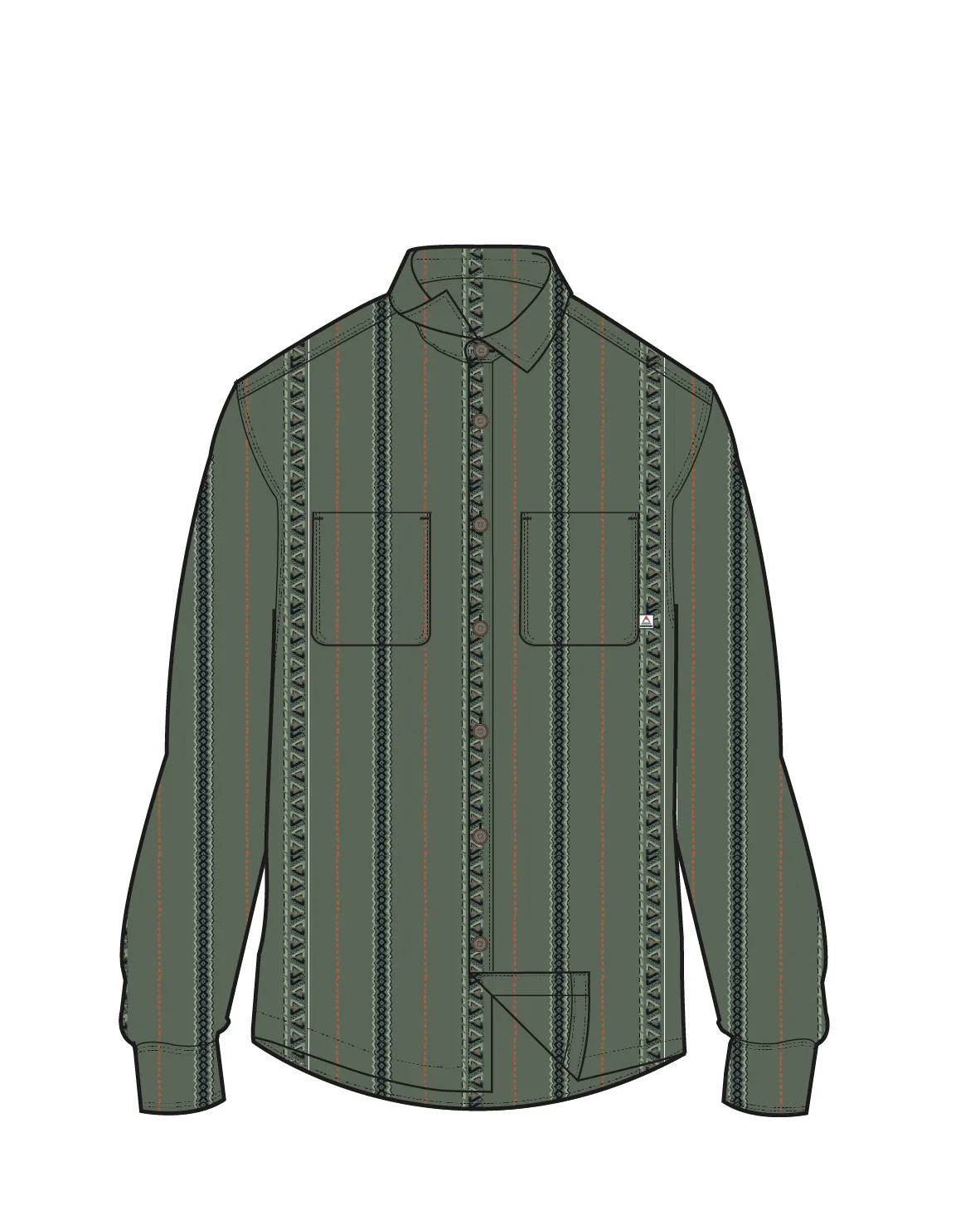 Voyage Jacquard Shirt - Wild Green Stripe