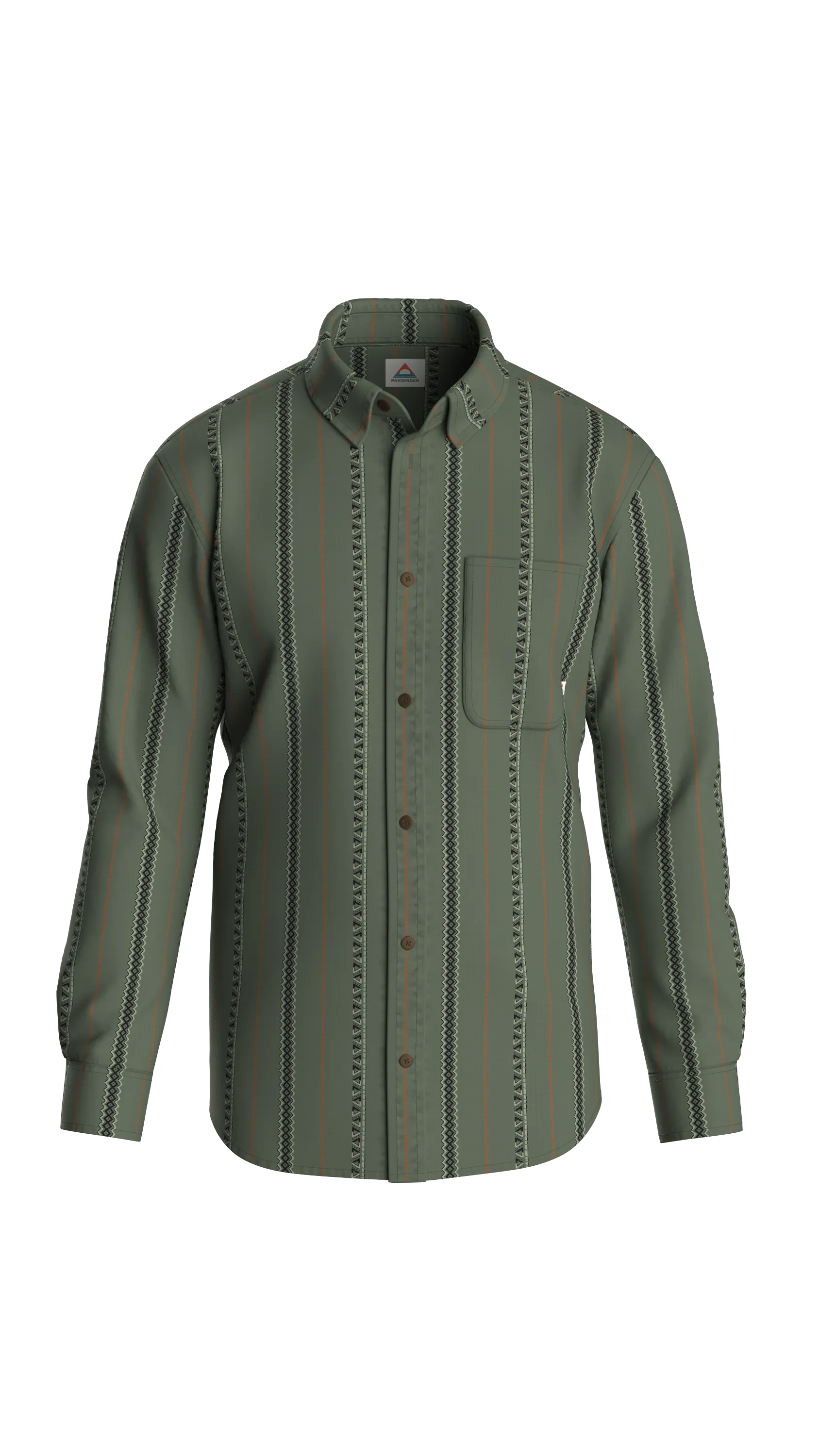 Voyage Jacquard Shirt - Wild Green Stripe