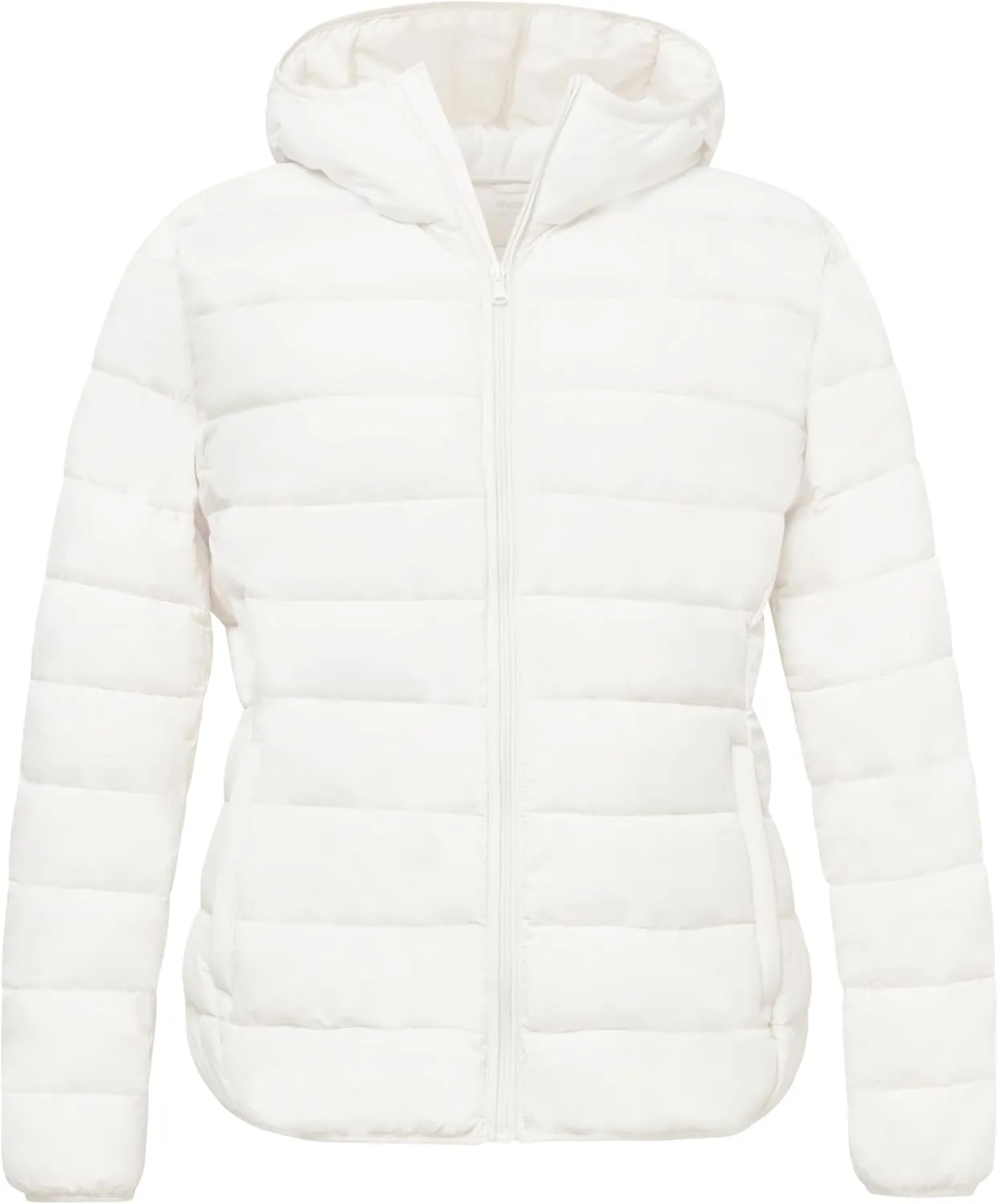 wantdo Women's Plus Size Lightweight Jackets Full-Zip Quilted Warm Jacket with Hood