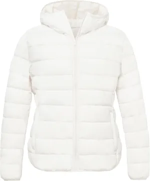 wantdo Women's Plus Size Lightweight Jackets Full-Zip Quilted Warm Jacket with Hood
