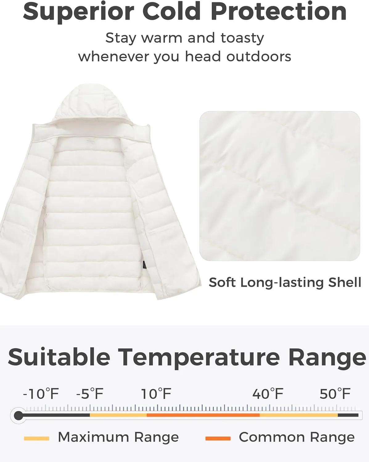wantdo Women's Plus Size Lightweight Jackets Full-Zip Quilted Warm Jacket with Hood