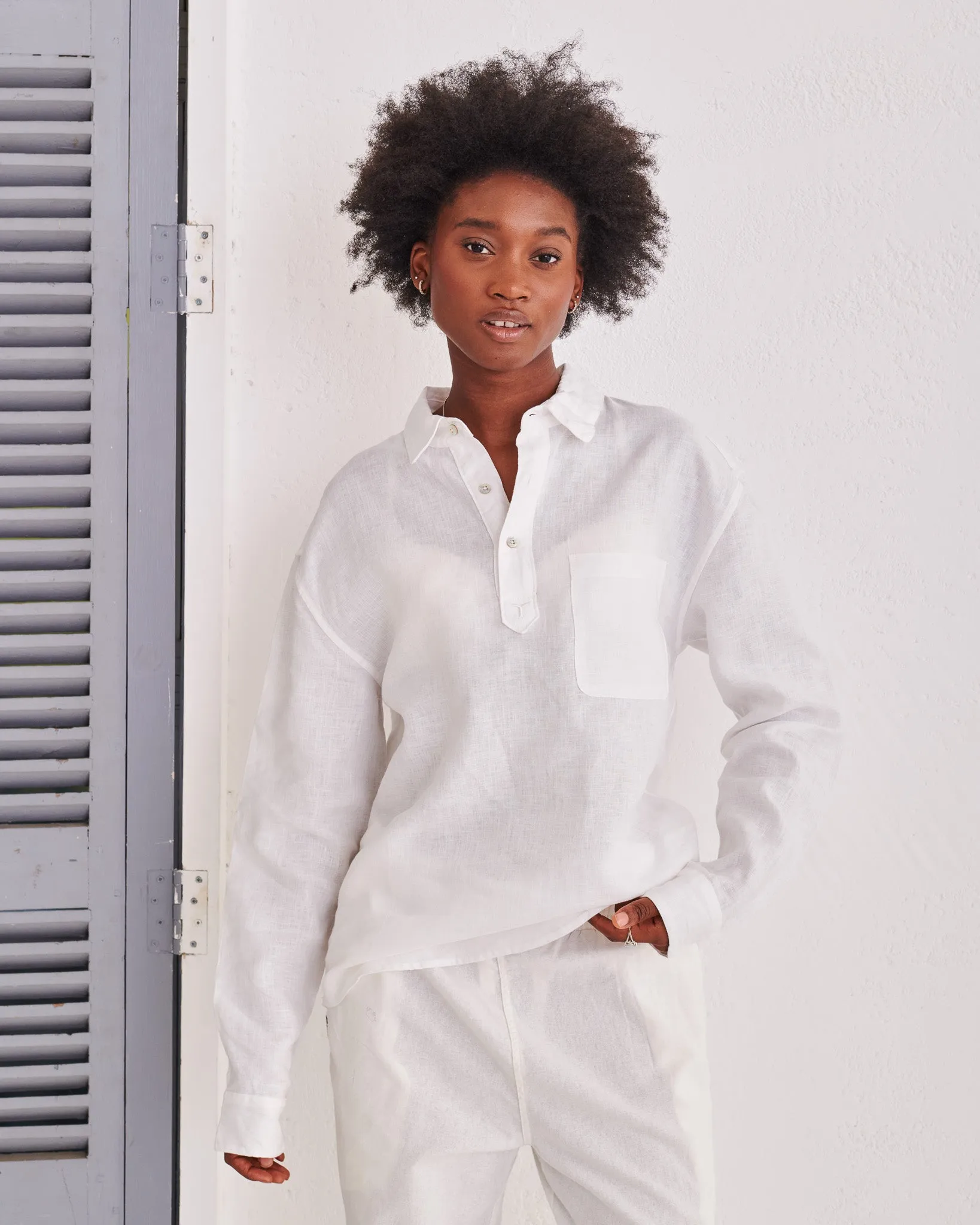 White Hemp Adventure Shirt (Pre-Loved)