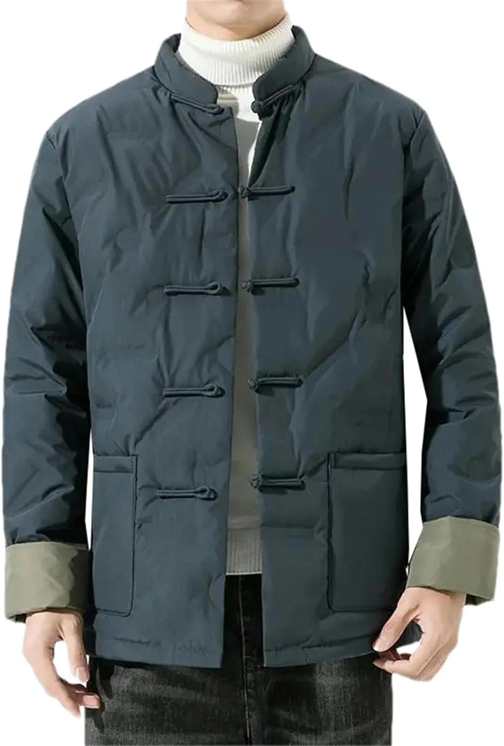 Winter Chinese Style Casual Cotton-padded Jacket Men Thick Warm Parkas Male Outerwears Windproof Down Coats M-4XL