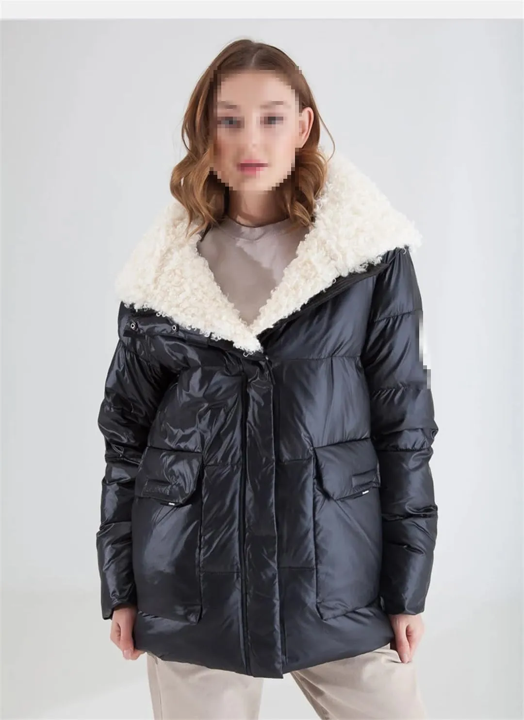 Winter Ladies Down Jacket Coat Women Padded Loose Parka Thick Warm Cotton Quilted Outerwear