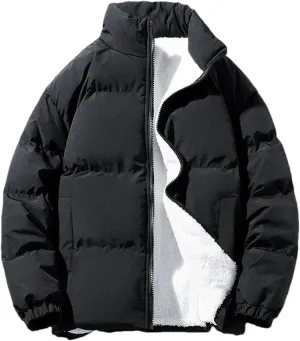 Winter Men Jacket Autumn Warm Fleece Thickened Cotton Padded Windproof Plus Size Jackets Stand Collar Casual Coat