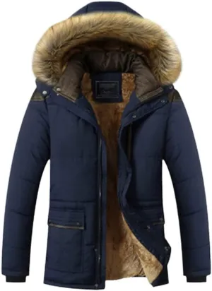 Winter Windproof Parkas Coats Men Solid Cotton Padded Casual Jackets Thicken Warm Overcoat Plus Size