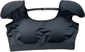 Women Soft Underwear Lingerie Tops 2 in 1 Built-in Shoulder Pad Short Sleeves Ladies Padded Tank Top Shirt