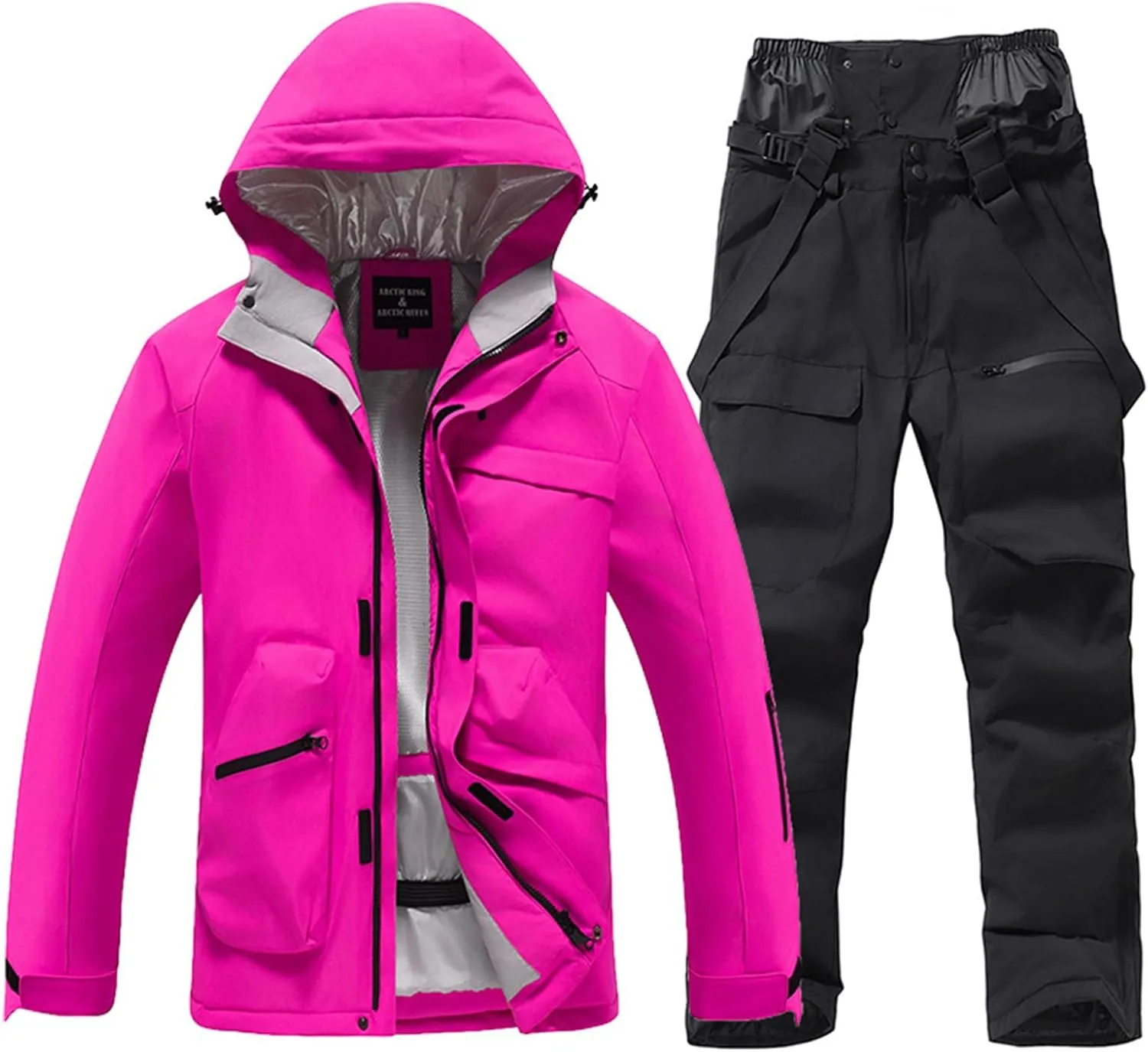 Women's Insulated Ski Suit Waterproof Windproof Ski Jackets and Pants Set Winter Warm Snowsuit Snowboarding Coat