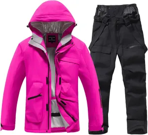 Women's Insulated Ski Suit Waterproof Windproof Ski Jackets and Pants Set Winter Warm Snowsuit Snowboarding Coat