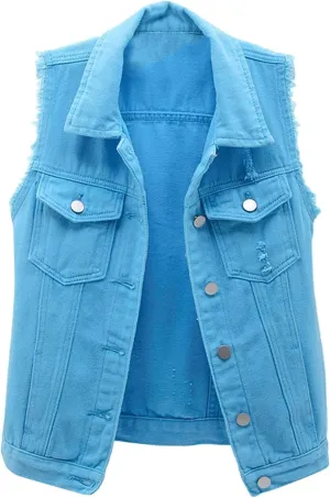 Womens Loose Fit Tank Sleeveless Denim Tank Tops 2024 Summer Dressy Casual Blouses Going Out Lightweight Oversized