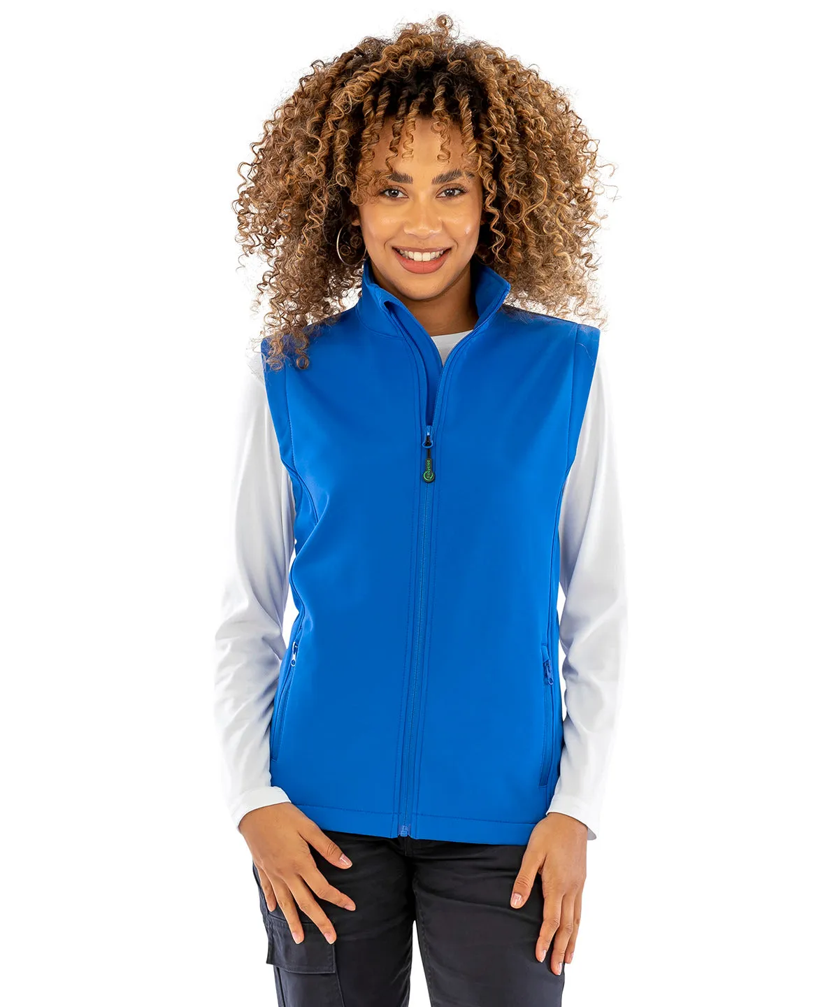 Womens recycled 2-layer printable softshell bodywarmer | Workguard Grey