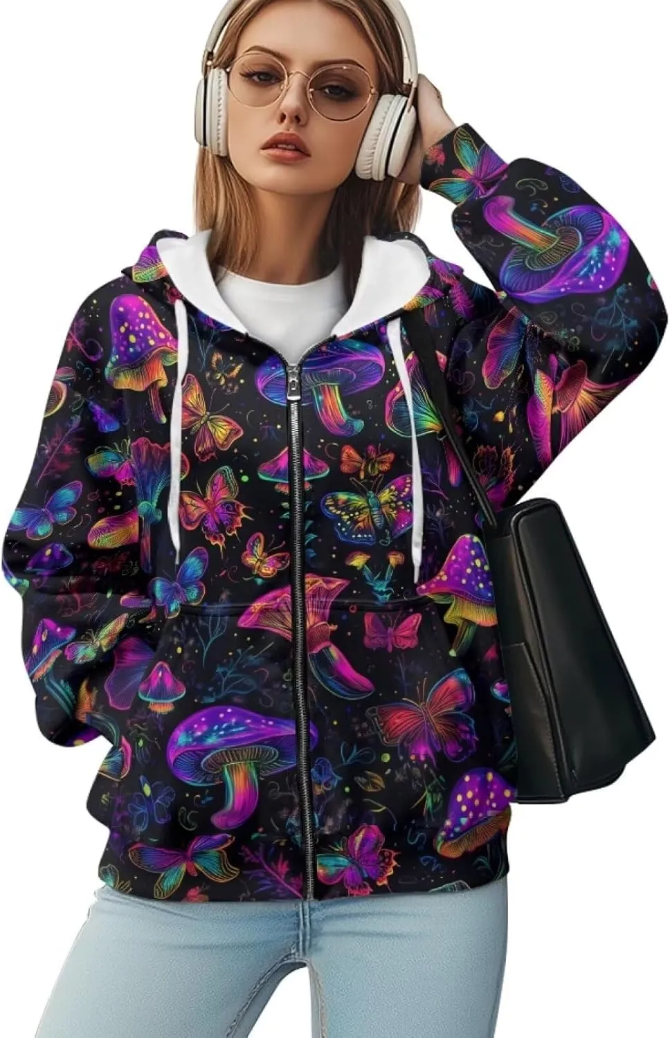 Womens Zip Up Hoodie Long Sleeve Fall Hooded Sweatshirts with Pockets Lightweight Jacket