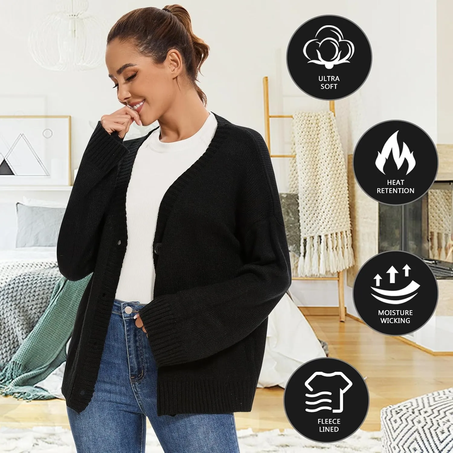 WOWENY Thermal Shirts for Women Base Layer Soft Fleece Lined Long Sleeve Top Thermal Underwear Winter Cold Weather