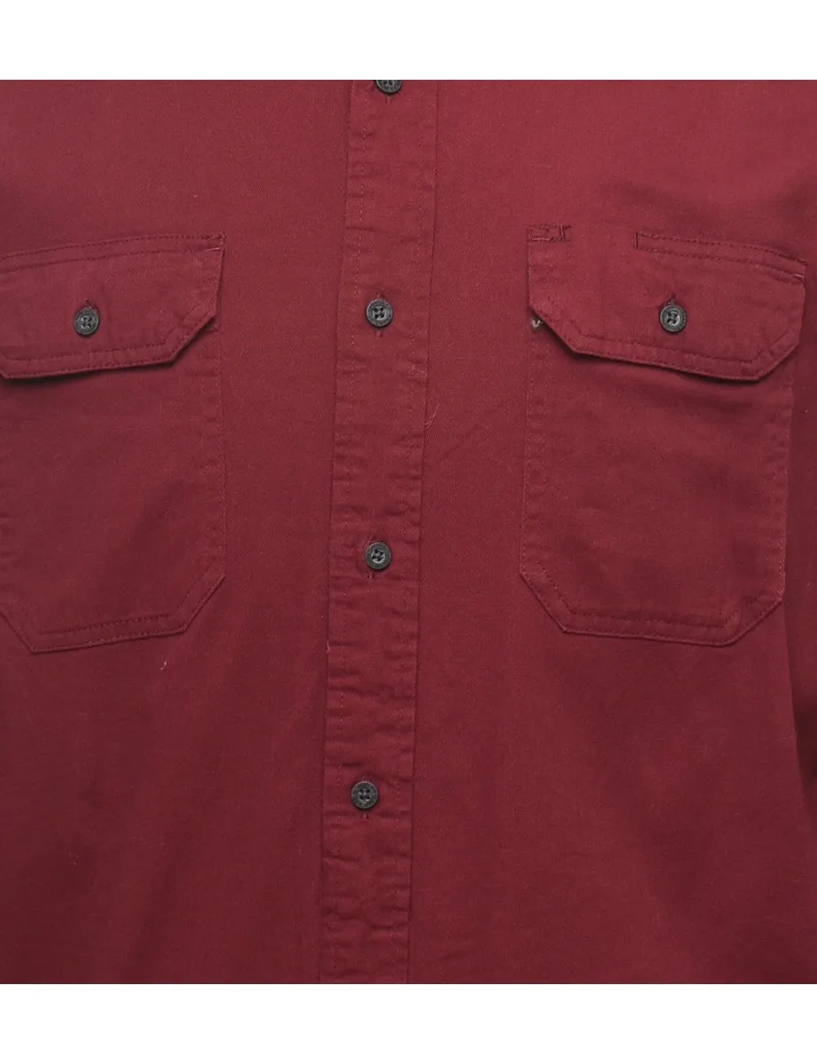Wrangler Maroon Denim Shirt - M