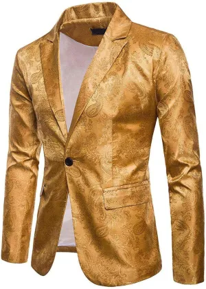 WUAI-Men Casual Suit Blazer Jackets Lightweight Tailored One Button Work Business Sport Coat Outwear Tops