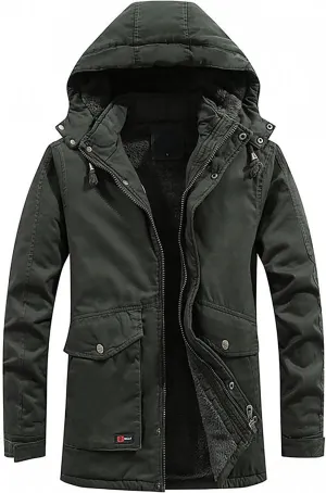 Ymosrh Winter Jackets for Men Men's Hooded Windproof Solid Long Sleeve Soft Coat Shell Jacket Mens