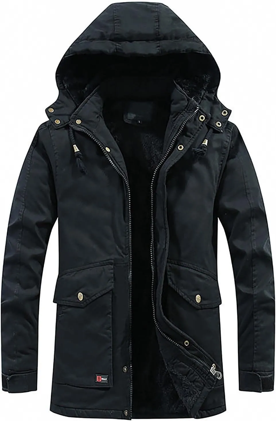 Ymosrh Winter Jackets for Men Men's Hooded Windproof Solid Long Sleeve Soft Coat Shell Jacket Mens